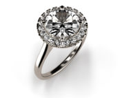 Halo 2ct Round Moissanite Ring An