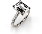 Cat-Claw Solitaire Emerald Cut Moissanite Ring