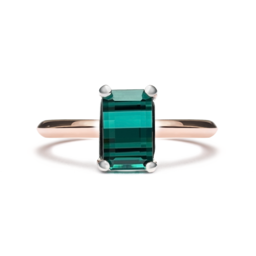 Jade Green Tourmaline Solitaire Ring
