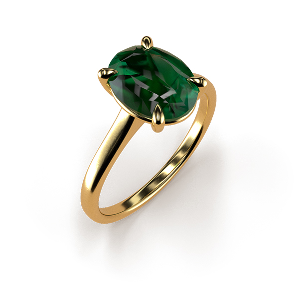 EDEN - Chatham® Oval Emerald & Diamond 18k White Gold Vine Solitaire R –  Lily Arkwright