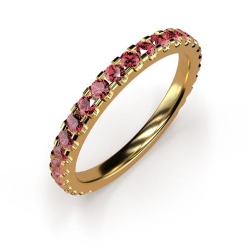Large Ruby Eternity Ring An Yellow Gold