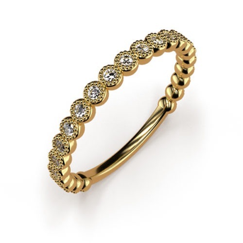 Vintage Diamond Eternity Ring Yellow Gold
