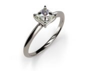4 Claw Princess Cut Solitaire 0.50ct Moissanite Ring An White Gold
