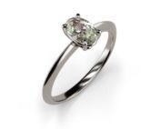 4-Claw Solitaire Oval 0.50ct Moissanite Ring An White Gold